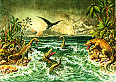 Prehistoric world, 19th Century illustration
