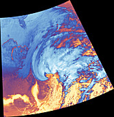 US East coast bomb cyclone, 2018, satellite image
