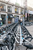 Madrid city bicycle rental station