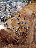 Excavations at Gran Dolina fossil site, Spain