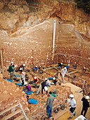 Excavations at Gran Dolina fossil site, Spain