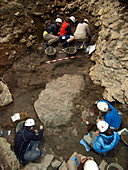 Excavations at Cueva Mayor site, Spain