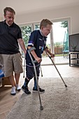 Cerebral palsy patient doing exercises