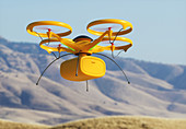 Drone in transit, illustration