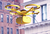 Drone in transit, illustration