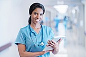 Female doctor with digital tablet