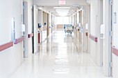 Empty hospital corridor