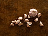 Garlic cloves and bulb