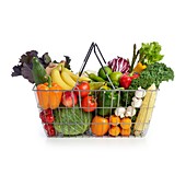 Shopping basket full of fresh produce