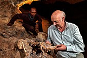 Ronald Clark with Little Foot Australopithecus fossil