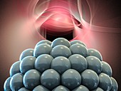 Nanoparticle close-up, illustration
