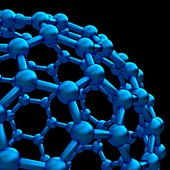 Buckyball molecule C180 detail, illustration