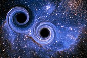 Colliding black holes, illustration
