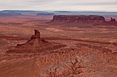 Monument Valley rock formations, USA, aerial photograph