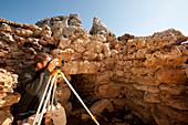 Excavations at Talaiotic prehistoric tower, Menorca