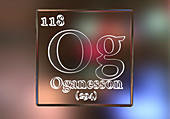 Oganesson chemical element, illustration