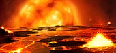 Sun as Red Giant Melting Earth