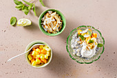 Low-carb tropical chia and coconut pudding