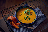 Butternut squash soup with parsley