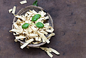 Herb tagliatelle with basil