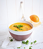 Pumpkin and orange soup with ginger (low carb)