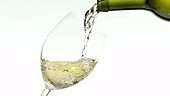 White wine being poured, slow motion