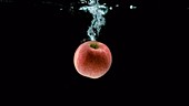 Apple falling in water, slow motion