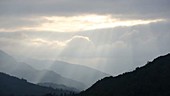 Sunbeams over mountains