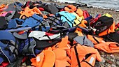 Refugee crisis life jackets, Greece