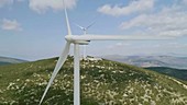 Wind turbines slow motion, Greece