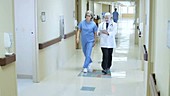 Doctors in hospital corridor