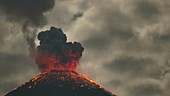Reventador volcano erupting, time-lapse footage