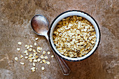 A bowl of oats (seen from above)