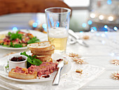Pate with chutney on bread (Christmas)