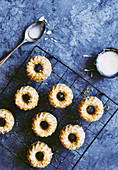 Mini lemon and poppy seed bunt cakes with lemon drizzle icing