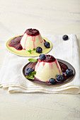 Panna cotta with blueberry compote