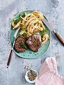 Beef minute steaks with fennel (low carb)