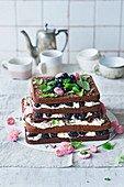 A Black Forest-style blackberry cake