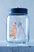 Snowman and Xmas Tree Cookies in Jar
