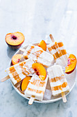 Peach and yoghurt ice cream sticks