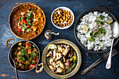 Vegtable curry with roasted chickpeas