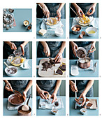 Dunklen Schokoladenpudding mit Nocino Likör zubereiten