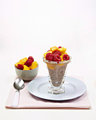 Chia pudding with fruit salad