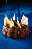 Spiced pear and molasses bundt cake