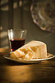 Parmesan and a glass of red wine