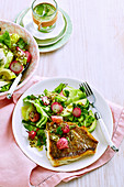 Grilled Snapper with roasted radish salad