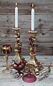 Kerzenhalter mit DIY-Schmuck aus Kastanien