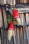Handmade pine-cone gnomes