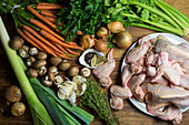 Ingredients for chicken stock