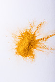 Turmeric Powder on White Background